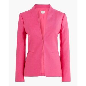 J. CREW Factory Neon Flamingo Pink Broadway Blazer Stretch Linen Blend | 6